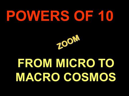 FROM MICRO TO MACRO COSMOS