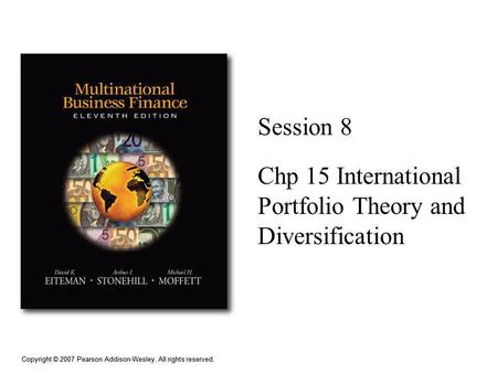 Chp 15 International Portfolio Theory and Diversification