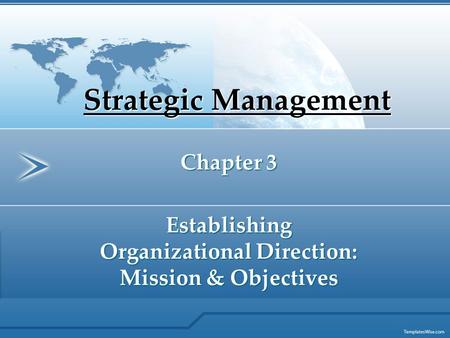 Establishing Organizational Direction: Mission & Objectives