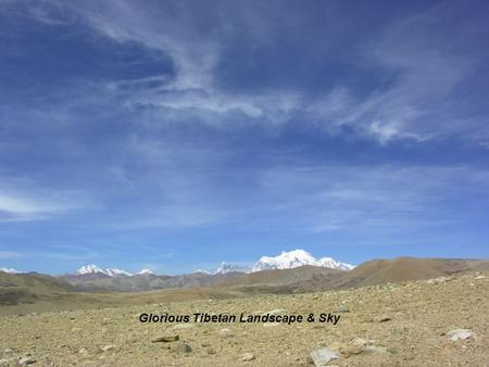 Glorious Tibetan Landscape & Sky. Numerous rivers are seen.