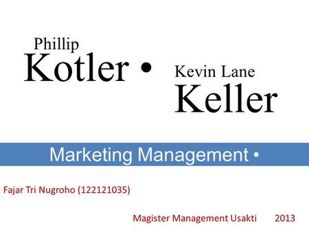 Marketing Management •