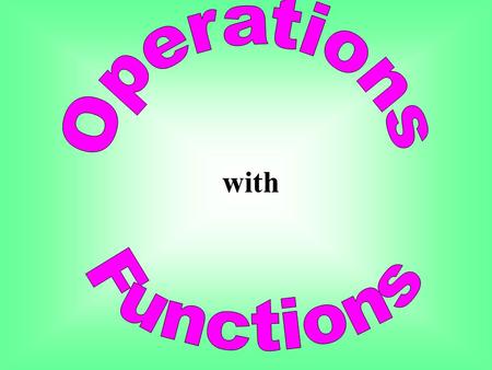 Operations with Functions.