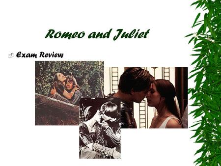 Romeo and Juliet  Exam Review. Name That Character.