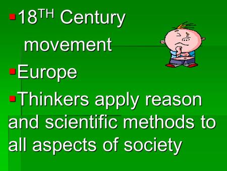 18TH Century movement Europe