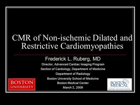 CMR of Non-ischemic Dilated and Restrictive Cardiomyopathies