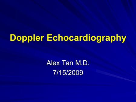 Doppler Echocardiography