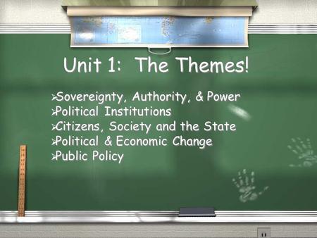 Unit 1: The Themes! Sovereignty, Authority, & Power