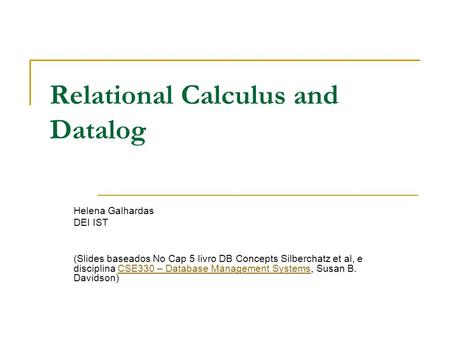 Relational Calculus and Datalog