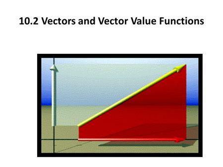 10.2 Vectors and Vector Value Functions