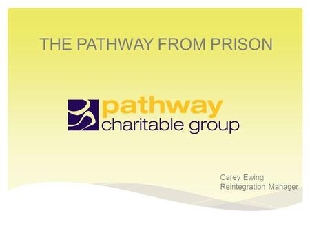THE PATHWAY FROM PRISON Carey Ewing Reintegration Manager.