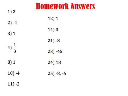 Homework Answers.