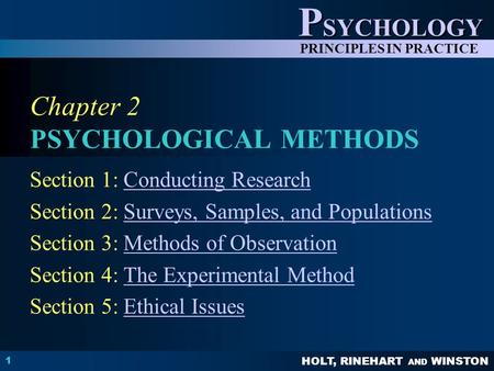 Chapter 2 PSYCHOLOGICAL METHODS