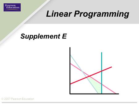 Linear Programming Supplement E 1.