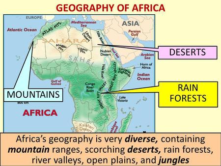 GEOGRAPHY OF AFRICA DESERTS RAIN FORESTS MOUNTAINS