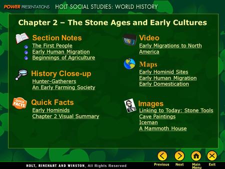 Chapter 2 – The Stone Ages and Early Cultures