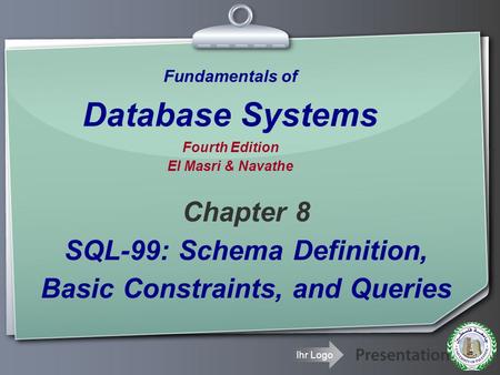 Fundamentals of Database Systems Fourth Edition El Masri & Navathe