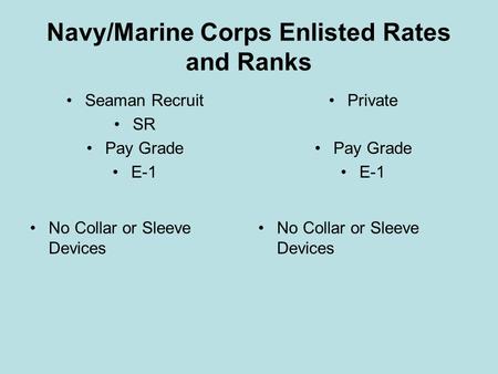 Navy/Marine Corps Enlisted Rates and Ranks