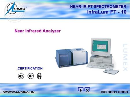 InfraLum FT - 10 NEAR-IR FT SPECTROMETER Near Infrared Analyzer CERTIFICATION.