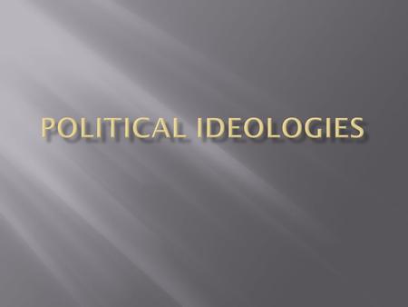 Political Ideologies.