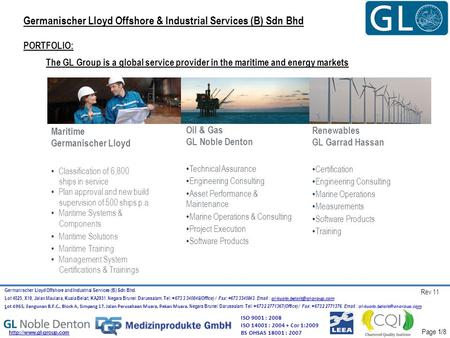 Germanischer Lloyd Offshore & Industrial Services (B) Sdn Bhd