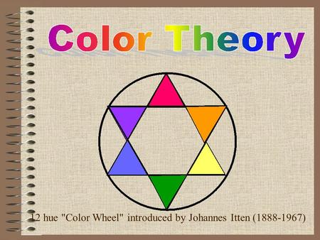 12 hue Color Wheel introduced by Johannes Itten (1888-1967)