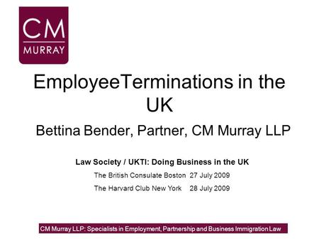 EmployeeTerminations in the UK