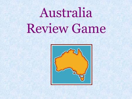 Australia Review Game.