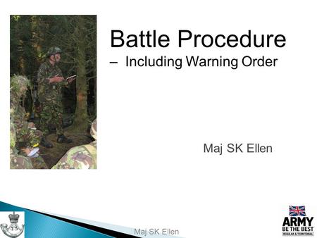 Battle Procedure – Including Warning Order