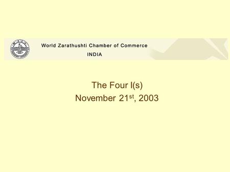 The Four I(s) November 21 st, 2003. The Four I(s) Individual Interaction Information Innovation.