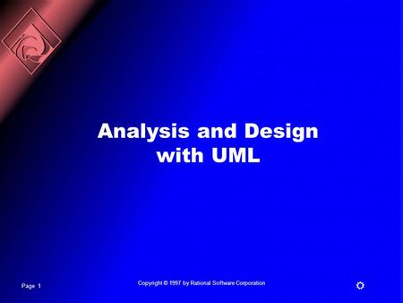 Analysis and Design with UML