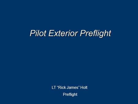 Pilot Exterior Preflight