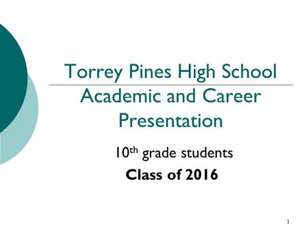 Torrey Pines High School Academic and Career Presentation