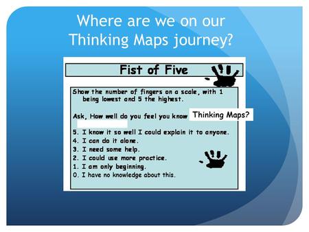 Where are we on our Thinking Maps journey?