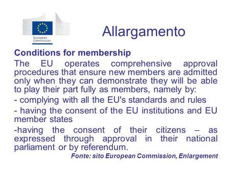 Allargamento Conditions for membership