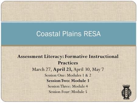 Assessment Literacy: Formative Instructional Practices