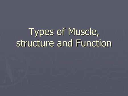 Types of Muscle, structure and Function