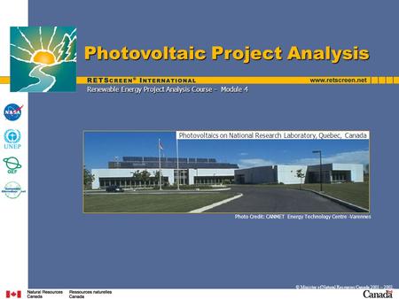 Renewable Energy Project Analysis Course - Module 4