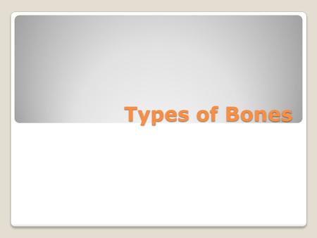 Types of Bones.