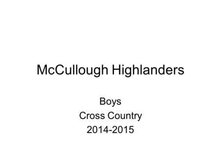 McCullough Highlanders