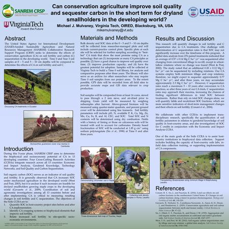 Can conservation agriculture improve soil quality and sequester carbon in the short term for dryland smallholders in the developing world? Abstract The.
