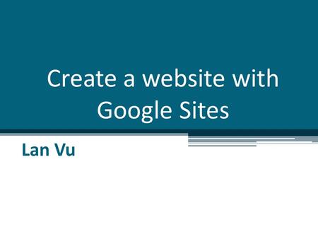 Create a website with Google Sites