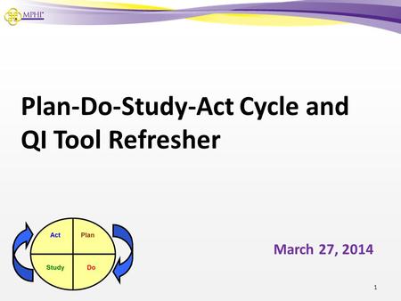 Plan-Do-Study-Act Cycle and QI Tool Refresher