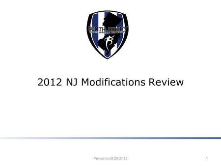 2012 NJ Modifications Review Presented 8/29/2012 1.