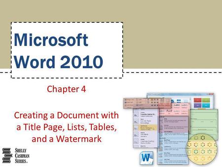 Creating a Document with a Title Page, Lists, Tables, and a Watermark