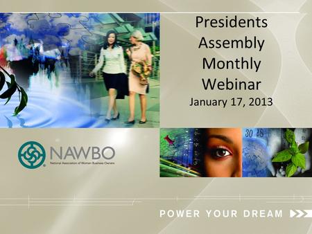 Presidents Assembly Monthly Webinar January 17, 2013.