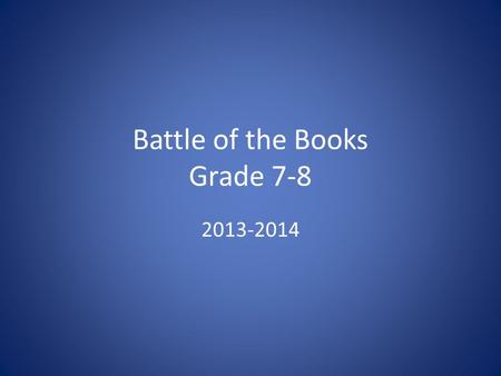 Battle of the Books Grade 7-8 2013-2014. Told from multiple points of view.
