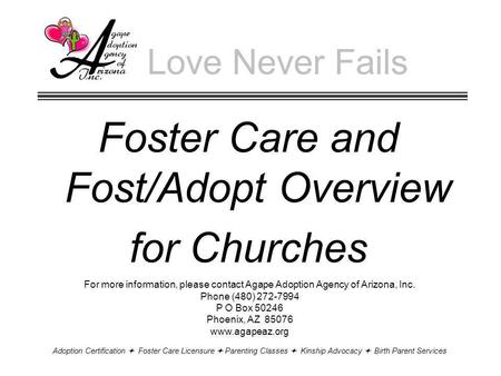 Foster Care and Fost/Adopt Overview