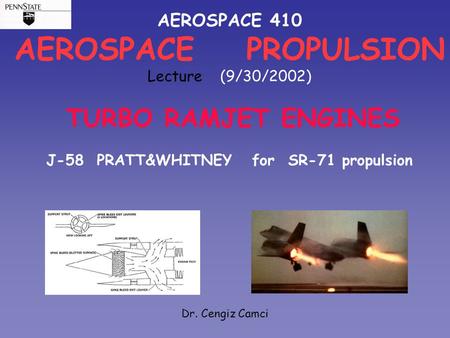 J-58 PRATT&WHITNEY for SR-71 propulsion