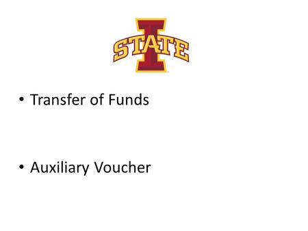 Transfer of Funds Auxiliary Voucher.
