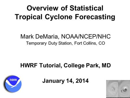 Overview of Statistical Tropical Cyclone Forecasting